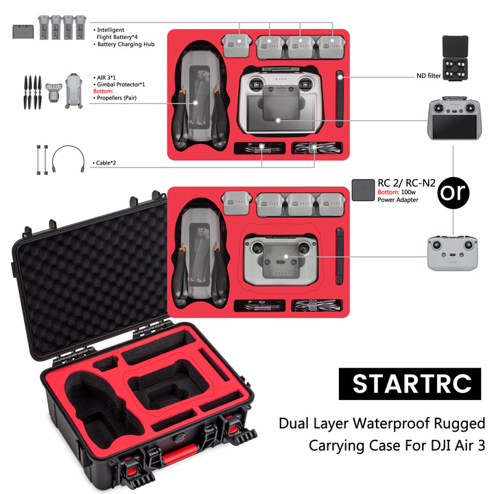 STARTRC Air 3S/Air 3 Hard Case Waterproof Carrying Case - startrc store