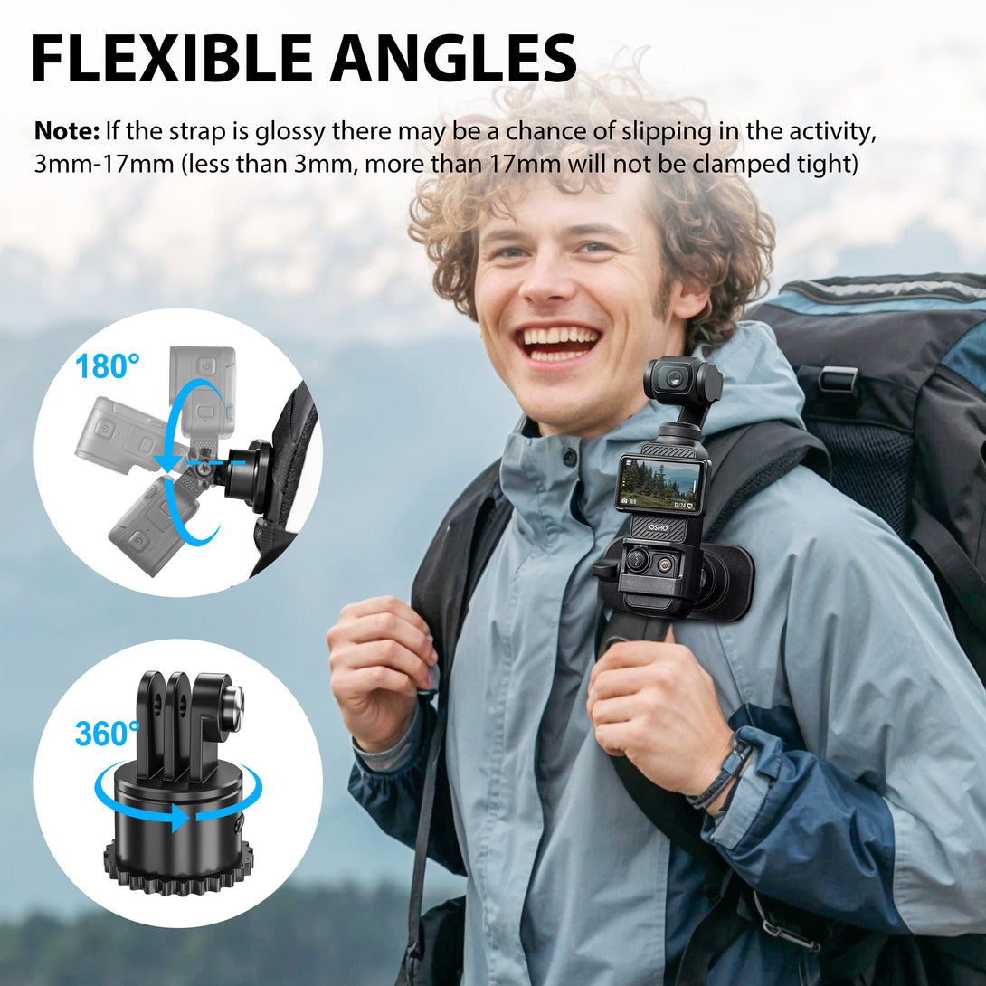 STARTRC OSMO Pocket 3 360° Rotation Magnetic Backpack Clip Mount Shoulder Strap Expansion Adapter Accessories - startrc store