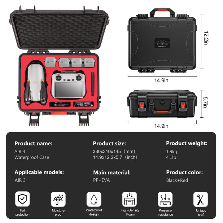 STARTRC Air 3S/Air 3 Hard Case Waterproof Carrying Case - startrc store