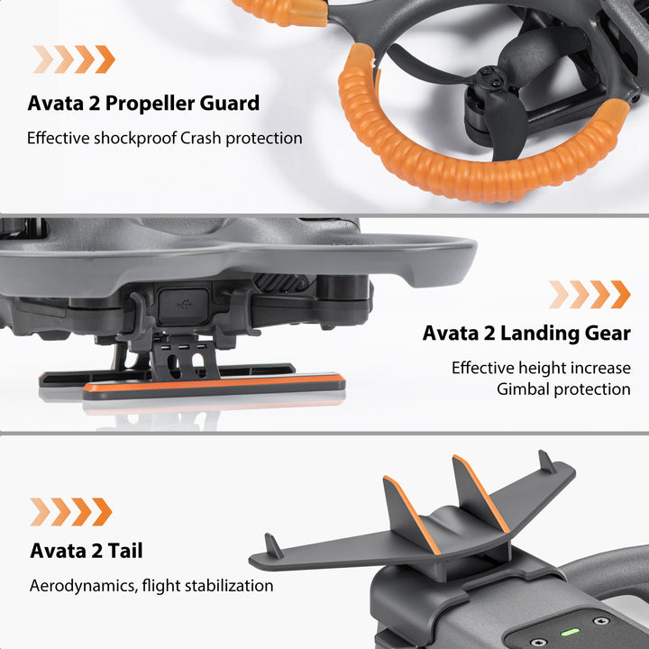 STARTRC 3-IN-1For Avata 2 Accessories bundles,Avata 2 Propeller Guard+Tail+Landing gear Protector - startrc store