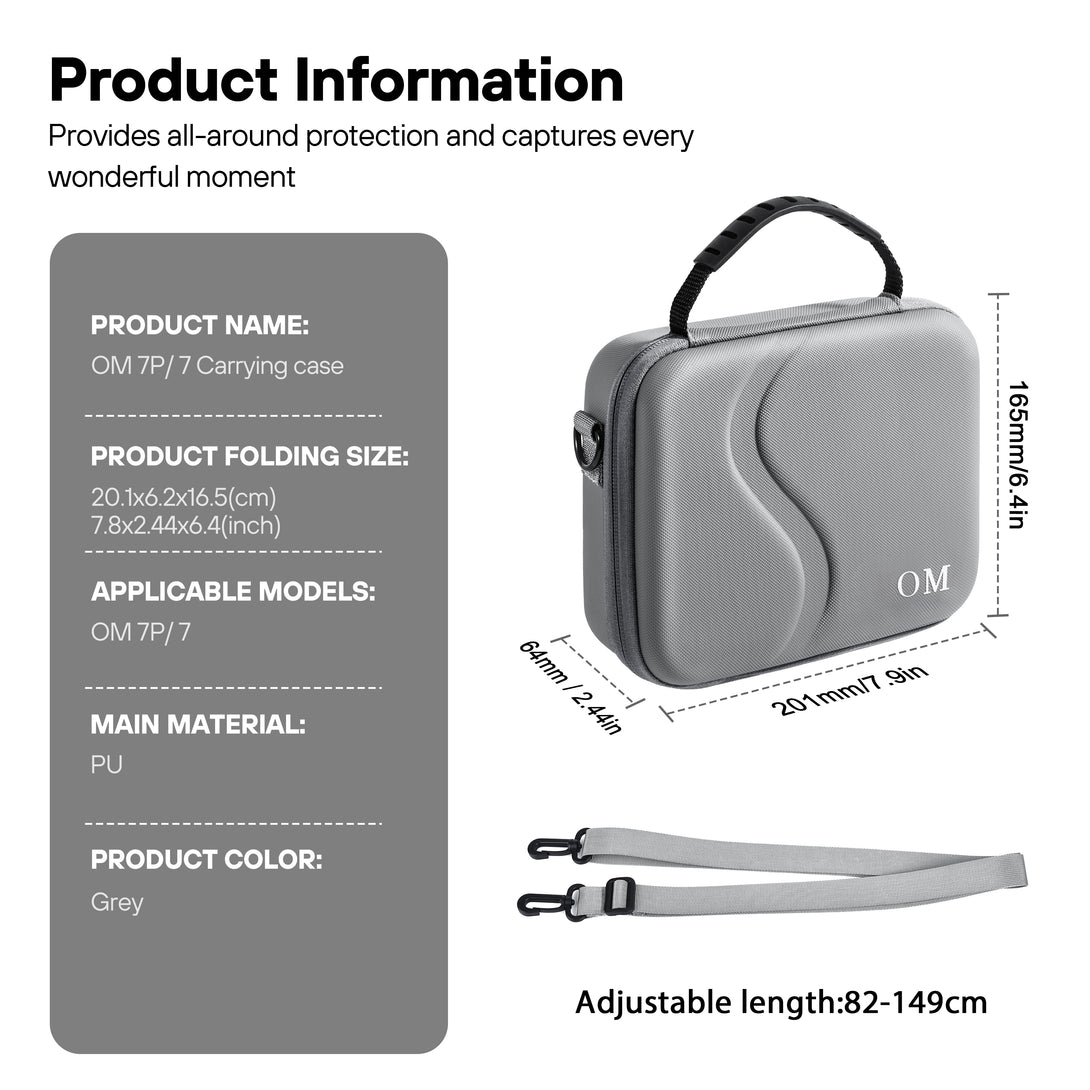 DJI OM 7 Protective Case – Lycra Lining, Carry Handle, Multi-Accessory Pouch - startrc store