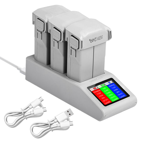STARTRC Mini 4 Pro LCD Battery Charger for DJI Mini 4 Pro/Mini 3 Pro Accessories,for DJI Mini 4 Pro/Mini 3 Series Two-Way Charging Hub,Charge Three Intelligent Flight Battery Accessoriess